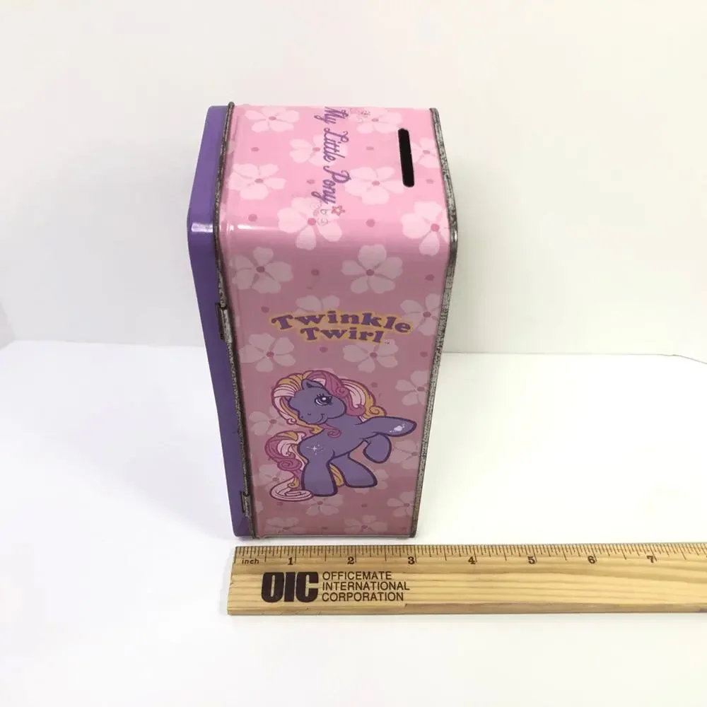 my little pony tin coin bank twinkle twirl damaged as is‎ purple 2006 hasbro MLP